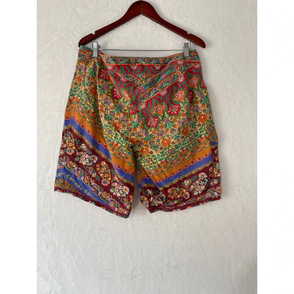 Polo Ralph Lauren Mens Floral Paisley Patchwork Board Shorts Multicolor Sz 34